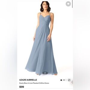 Azazie Aubrielle Dusty Blue Bridesmaid Dress Custom Size A16-A18